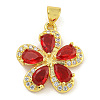 Rack Plating Brass Micro Pave Cubic Zirconia Pendants KK-G513-93G-01-1