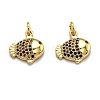 Brass Micro Pave Cubic Zirconia Pendants ZIRC-O039-04G-1