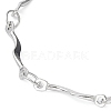 304 Stainless Steel Wave Bar Link Chain Bracelets BJEW-K226-12P-2