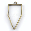 Rack Plating Alloy Polygon Open Back Bezel Pendants PALLOY-S047-10F-FF-2