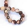 Natural Zebra Jasper Round Bead Strands G-E334-10mm-12-3