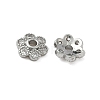 Brass Micro Pave Clear Cubic Zirconia Bead Caps KK-S350-12P-1