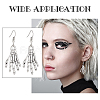 ANATTASOUL 9 Pairs 9 Style Spider & Castle & Witch & Pumpkin Alloy Dangle Earrings for Halloween EJEW-AN0002-92-3