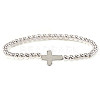 Brass & 304 Stainless Steel Beads Stretch Bracelets Set LS-EI7625-4-1
