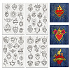 4 Sheets 11.6x8.2 Inch Stick and Stitch Embroidery Patterns DIY-WH0455-120-1