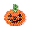 Halloween Glass Seed Beaded Pendants PALLOY-MZ01398-1