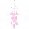 Handmade Flower Woven Net/Web with Feather Wall Hanging Decoration LS-HJEW-A001-03A-1