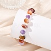 Natural Mixed Gemstone Nuggets & Shell Pearl Round Beaded Bracelets for Women BJEW-JB13956-2