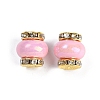 Resin Beads with Brass Rhinestone Rondelle KK-H490-05G-2