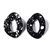 Spray Painted CCB Plastic Linking Rings X-CCB-Q091-018B-2