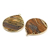 Natural Tiger Eye Pendants G-E526-01H-5