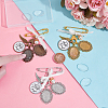 DIY Oval Blank Dome Wedding Bouquet Photo Charms Alloy Brooche Making Kit JEWB-AB00030-4