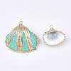 Spray Paint & Electroplate Sea Shell Pendants SSHEL-S262-09C-2