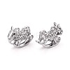 Brass Pave Clear Cubic Zirconia Pendants KK-T081-02P-2
