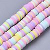 Handmade Polymer Clay Beads Strands X-CLAY-R089-6mm-087-1