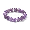 Natural Amethyst Beaded Stretch Bracelets BJEW-A117-E-40-2