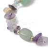 Natural Fluorite Chip & Cuboid Beaded Stretch Bracelets for Women BJEW-JB10808-05-3