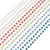 Handmade 304 Stainless Steel Glass Rondelle Link Chains AJEW-JB01460-2