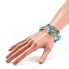 5-Loop Synthetic Turquoise(Dyed) Chip Beaded Wrap Bracelets for Women BJEW-JB01517-09-3
