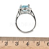 925 Sterling Silver Micro Pave Cubic Zirconia Finger Rings RJEW-B134-01B-06-5