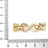 Brass Micro Pave Clear Cubic Zirconia Fold Over Clasps KK-U059-32G-3