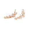 Rack Plating Brass Micro Pave Clear Cubic Zirconia Links Connectors KK-T060-53-RS-2