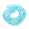 Faceted Glass Round Beads Strands X-GF10mmC20Y-2