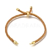 Braided Cotton Cord Slider Bracelet Making MAK-R001-01G-23-1