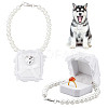 Velvet Rhinestones Detachable Pet Wedding Couple Ring Bearer Box RDIS-WH0019-08A-1