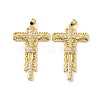 Brass Micro Pave Clear Cubic Zirconia Pendants KK-C169-04G-1