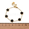 Flower Resin Link Chain Bracelets BJEW-K247-01G-03-4