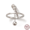 Anti-Tarnish Rhodium Plated 925 Sterling Silver Locket Style Planet Pinch Bails LS-STER-NH0001-55C-P-2