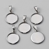 10Pcs 304 Stainless Steel Pendant Cabochon Settings STAS-WH0029-97B-P-1