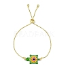 Rack Plating Brass Box Chain Slider Bracelets MAK-YW0001-04G-3