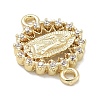 Rack Plating Brass Micro Pave Clear Cubic Zirconia Religion Virgin Mary Connector Charms KK-L224-094G-06-2