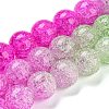Spray Painted Crackle Glass Beads Strands DGLA-C002-10mm-08-3