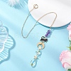 Teardrop Glass & Natural Amethyst Beads Hanging Suncatchers HJEW-JM04611-1
