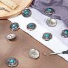 1-Hole Alloy & Cat eye Turquoise Decorative Rivets FIND-GF0004-53A-5