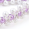 (Jewelry Parties Factory Sale)Pearlized Glass Round Beads Bracelets BJEW-JB03306-02-2