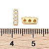 Brass Micro Pave Clear Cubic Zirconia Spacer Bars KK-P302-20G-3
