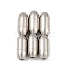 Tarnish Resistant 304 Stainless Steel Matte Surface Magnetic Clasps with Glue-in Ends STAS-O042-A-24-5