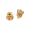 Rack Plating Brass Micro Pave Clear Cubic Zirconia Screw Clasps KK-S384-24G-01-2