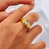 304 Stainless Steel Pave Single Clear Cubic Zirconia Finger Rings WG09684-01-3