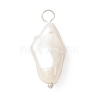 Natural Baroque Pearl Keshi Pearl Pendants PALLOY-JF02132-2