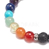 5Pcs 5 Style Natural & Synthetic Mixed Gemstone Beaded Stretch Bracelets Set BJEW-JB08966-7