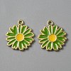 Light Gold Plated Alloy Enamel Pendants ENAM-WH0001-36LG-05-1
