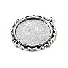 Tibetan Style Alloy Pendant Cabochon Settings TIBE-T003-06AS-RS-2