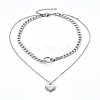 304 Stainless Steel Pendant Tiered Necklaces NJEW-O106-02P-1
