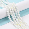Electroplate Opaque Solid Color Glass Beads Strands X1-EGLA-A034-P4mm-L17-5
