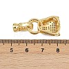 Brass Micro Pave Cubic Zirconia Fold Over Clasps ZIRC-L062-K01-G-3